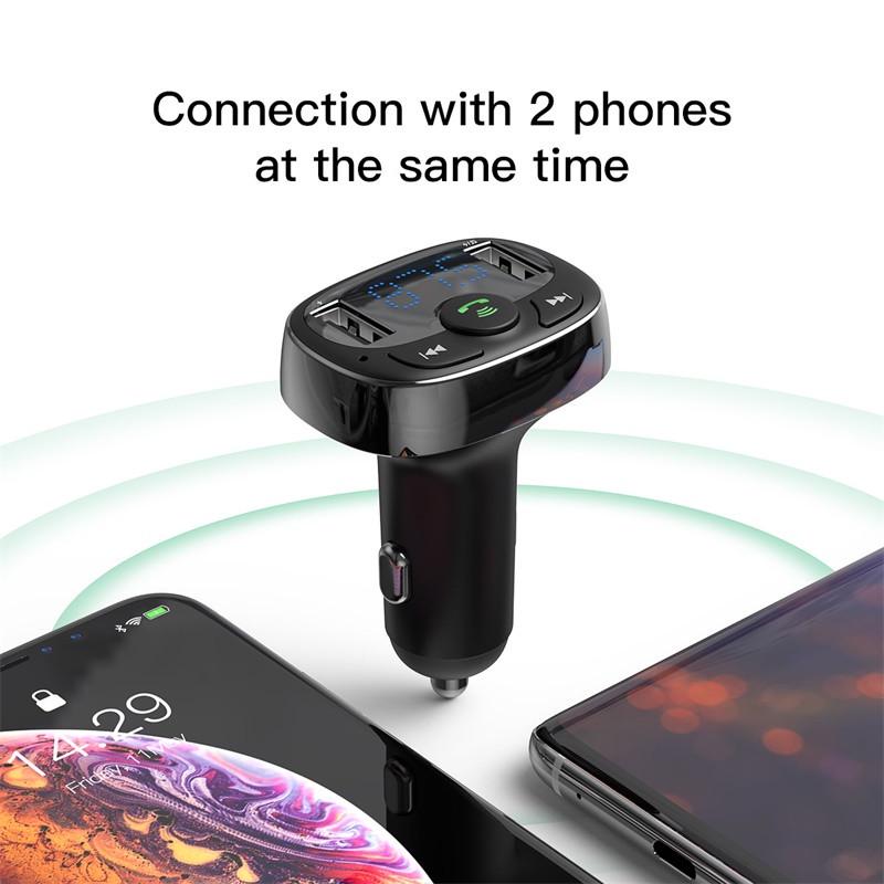 FM трансмиттер модулятор Baseus S-09A T-Typed Bluetooth c функцией зарядки Черный - фото 6