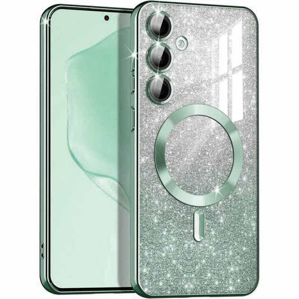 Противоударный чехол Cosmic CD Shiny Magnetic для Samsung Galaxy S24 зеленый