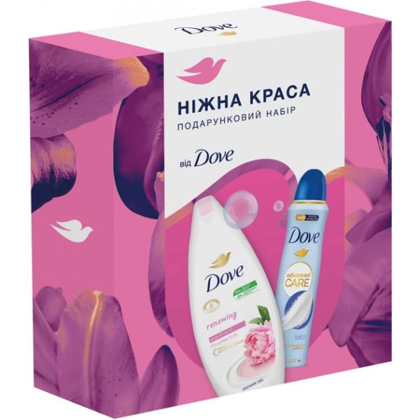 Подарочный набор Dove Нежная красота Пион и Розовое масло гель для душа/дезодорант-спрей