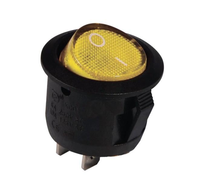 Переключатель TechnoSystems KCD1-5-101 Y/B круглый Yellow (1554871120)