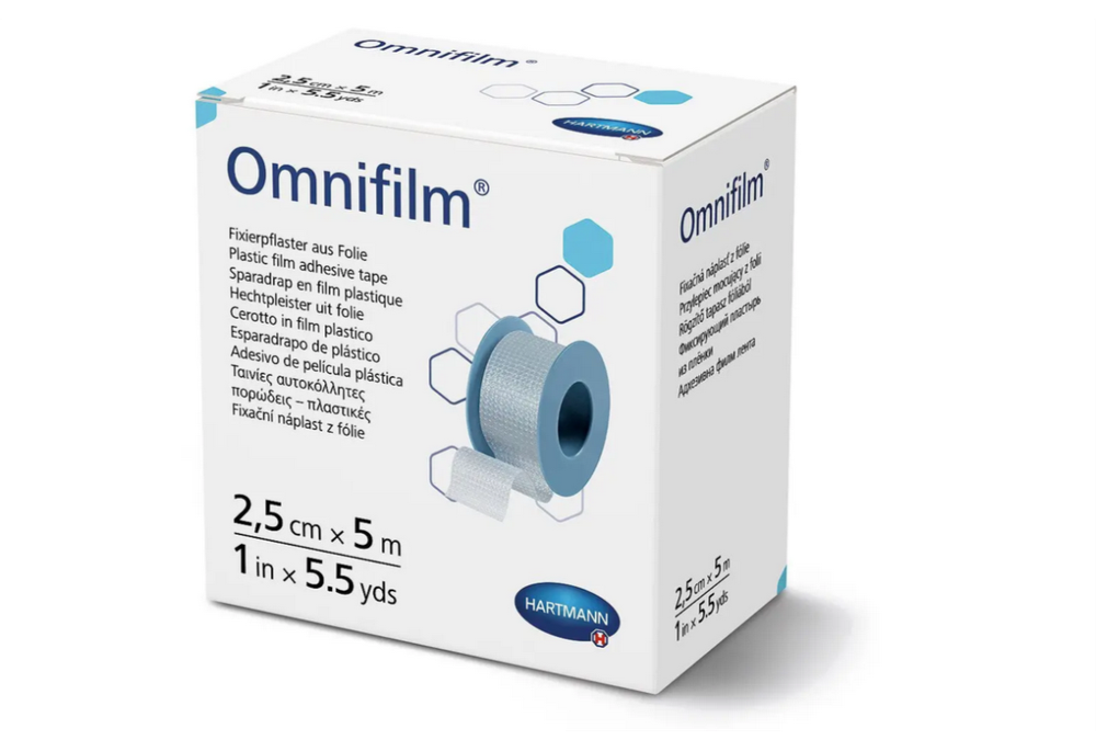 Пластырь фиксирующий Omnifilm из прозрачной пленки 2,5 см х 5 м (COM09607) Пластырь фиксирующий Omnifilm из прозрачной пленки 2,5 см х 5 м (COM09607)
