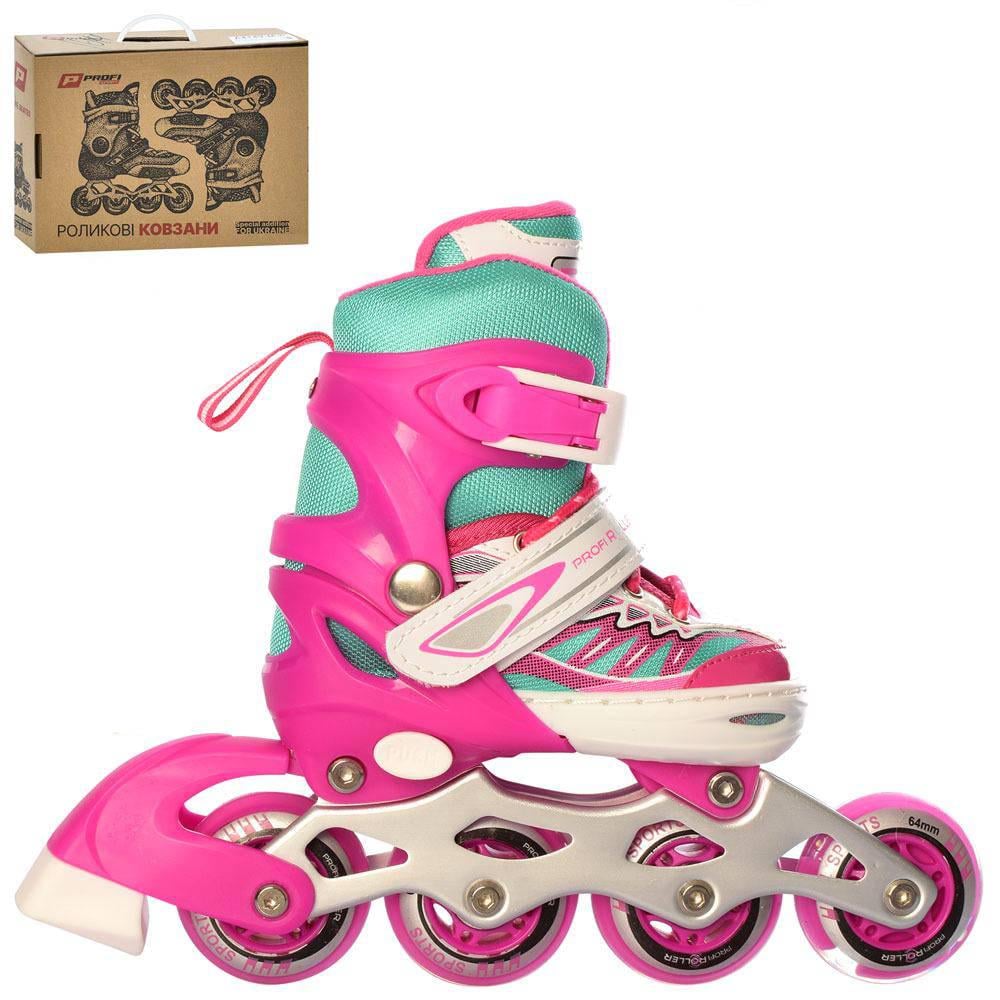 Ролики дитячі розсувні Profi A 4122-XS-P р. 27-30 Рожевий - фото 1 Ролики дитячі розсувні Profi A 4122-XS-P р. 27-30 Рожевий - фото 1