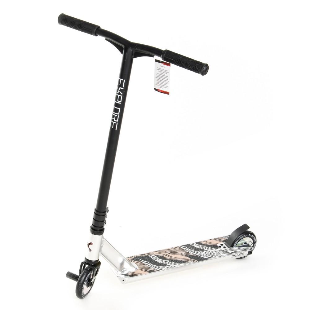 Самокат трюковый Explore Credo + пега Серебристый