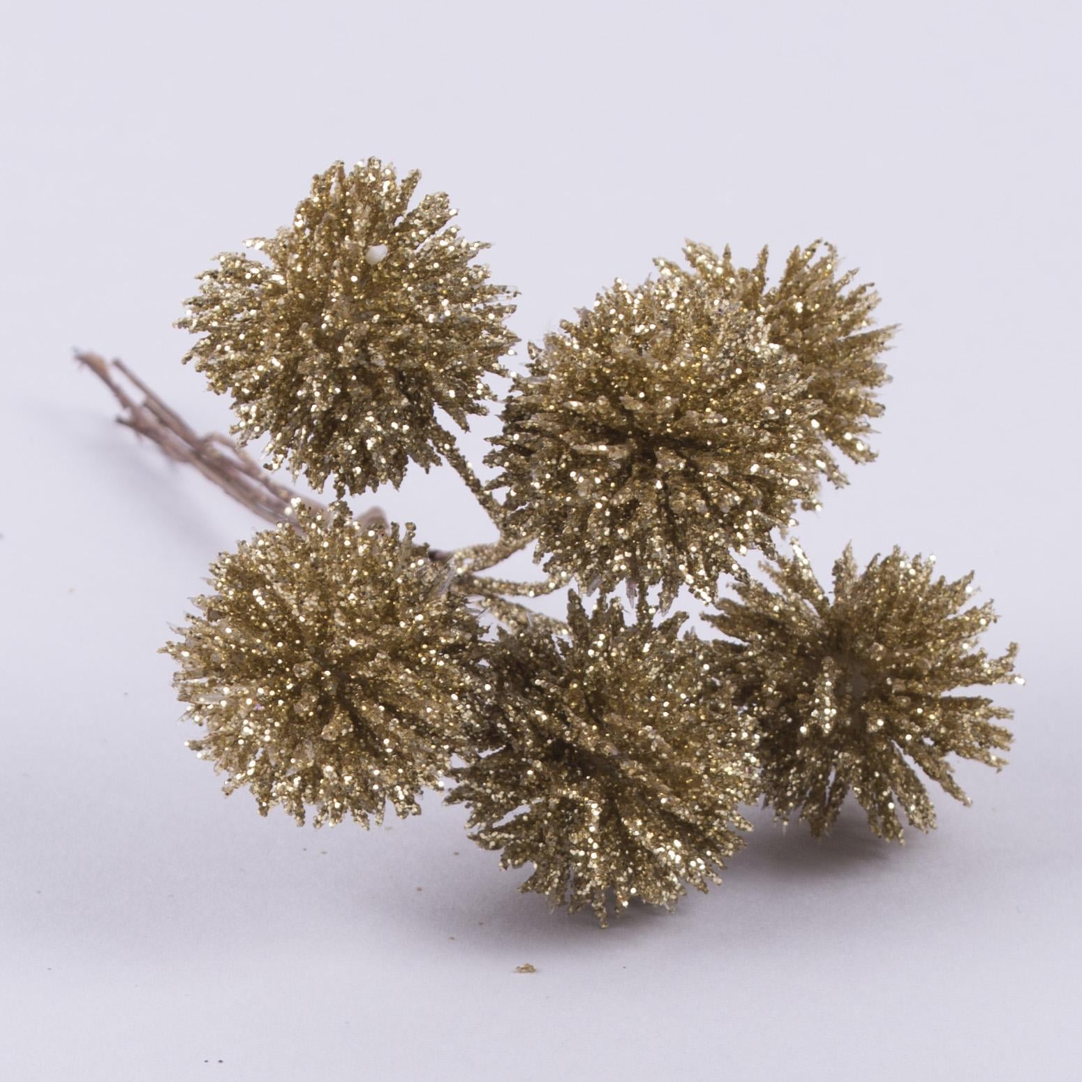 Декоративный пучок шарика-ежика Золотистый (3853-3) Декоративный пучок шарика-ежика Золотистый (3853-3)