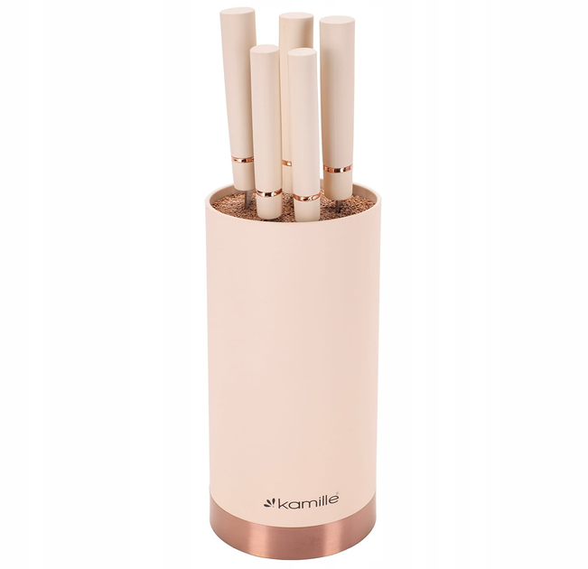 Набор кухонных ножей Kamille КМ-7630 из нержавеющей стали 6 предметов 5 ножей и подставка (2499785473)