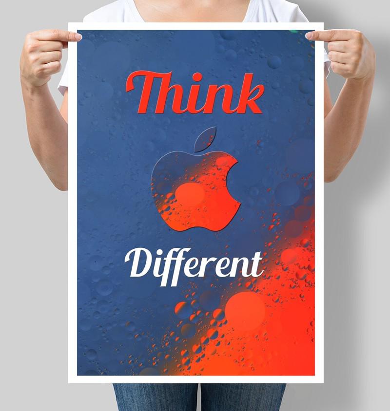 Постер мотивационный Think different 30x42 см A3 без рамки (M007_A3)