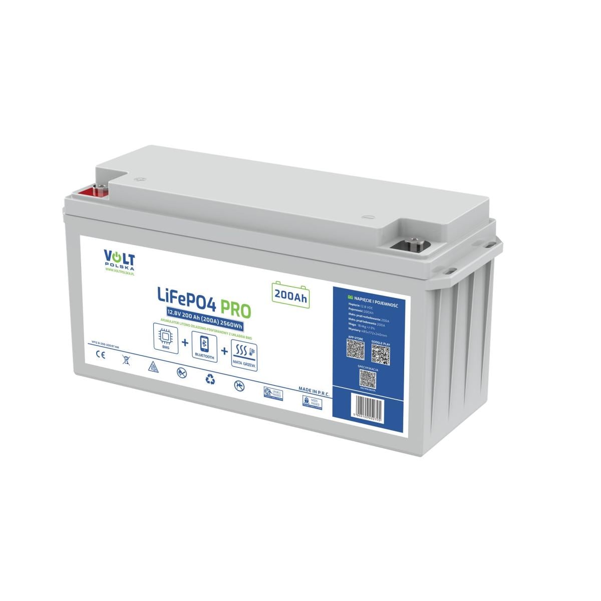 Аккумулятор Volt Polska LiFePO4 VPRO 12,8V 200 Ah 200A Bluetooth с подогревом (6AKLI20M20) Аккумулятор Volt Polska LiFePO4 VPRO 12,8V 200 Ah 200A Bluetooth с подогревом (6AKLI20M20)