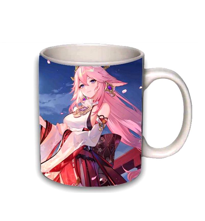 Чашка Яэ Мико Сегун Геншин импакт Genshin Impact Белый (z1467)