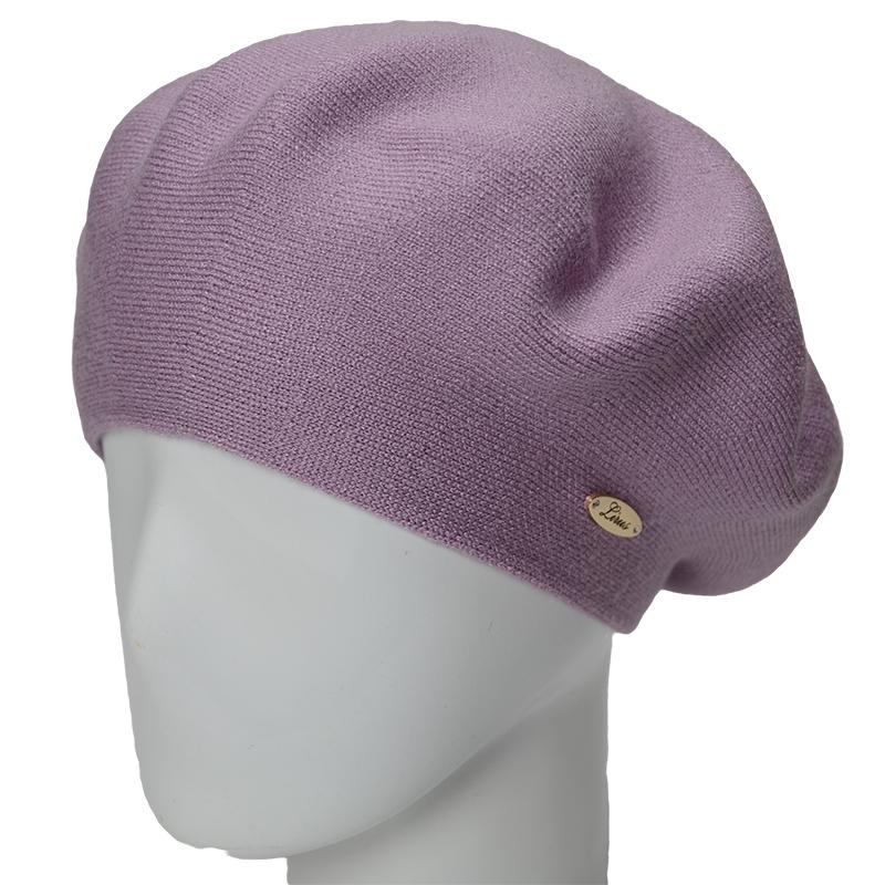Берет женский двойной Novita Софи из вискозы теплый мягкий L р. 57-58 Сиреневая пудра