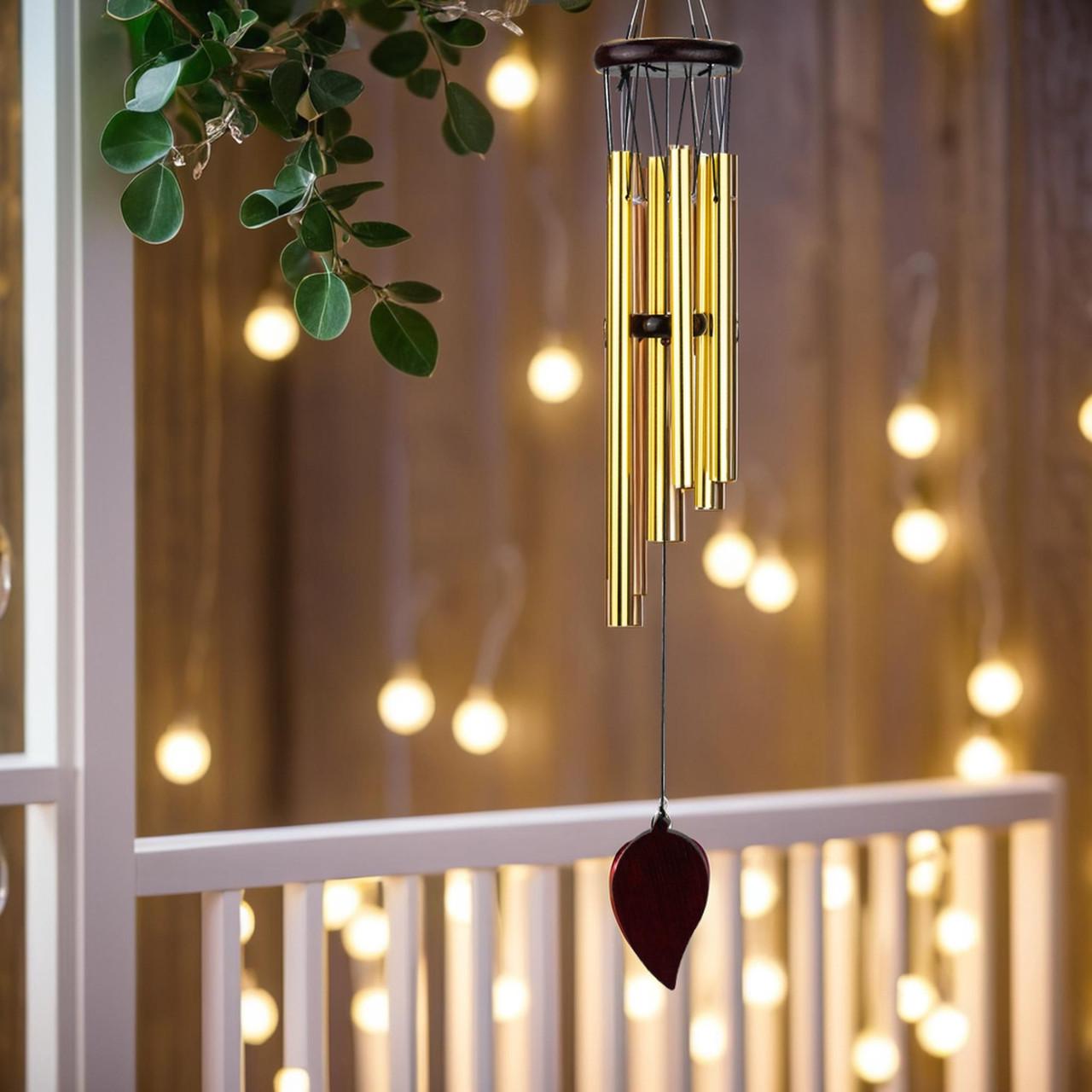 Музика вітру 6 металевих золотистих трубочок 60х8,5 см (С6277) - фото 3 Музика вітру 6 металевих золотистих трубочок 60х8,5 см (С6277) - фото 3