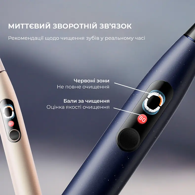Электрическая зубная щетка Oclean X Pro Digital Duo Set Dark Blue/Golden - фото 3 Электрическая зубная щетка Oclean X Pro Digital Duo Set Dark Blue/Golden - фото 3