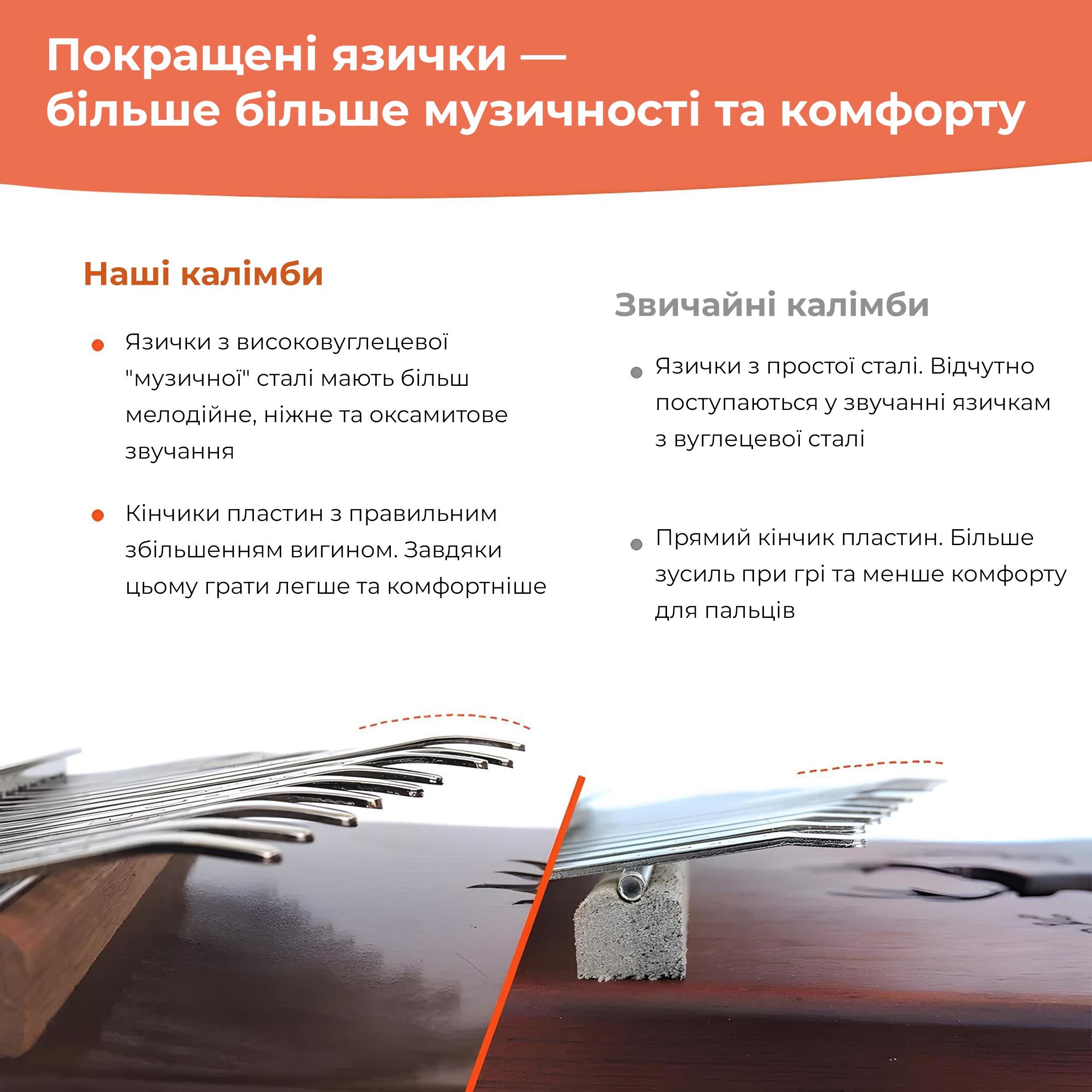 Піаніно пальчикове Калімба Kayfovo KK-57 дерево 17 клавіш (29227) - фото 8 Піаніно пальчикове Калімба Kayfovo KK-57 дерево 17 клавіш (29227) - фото 8