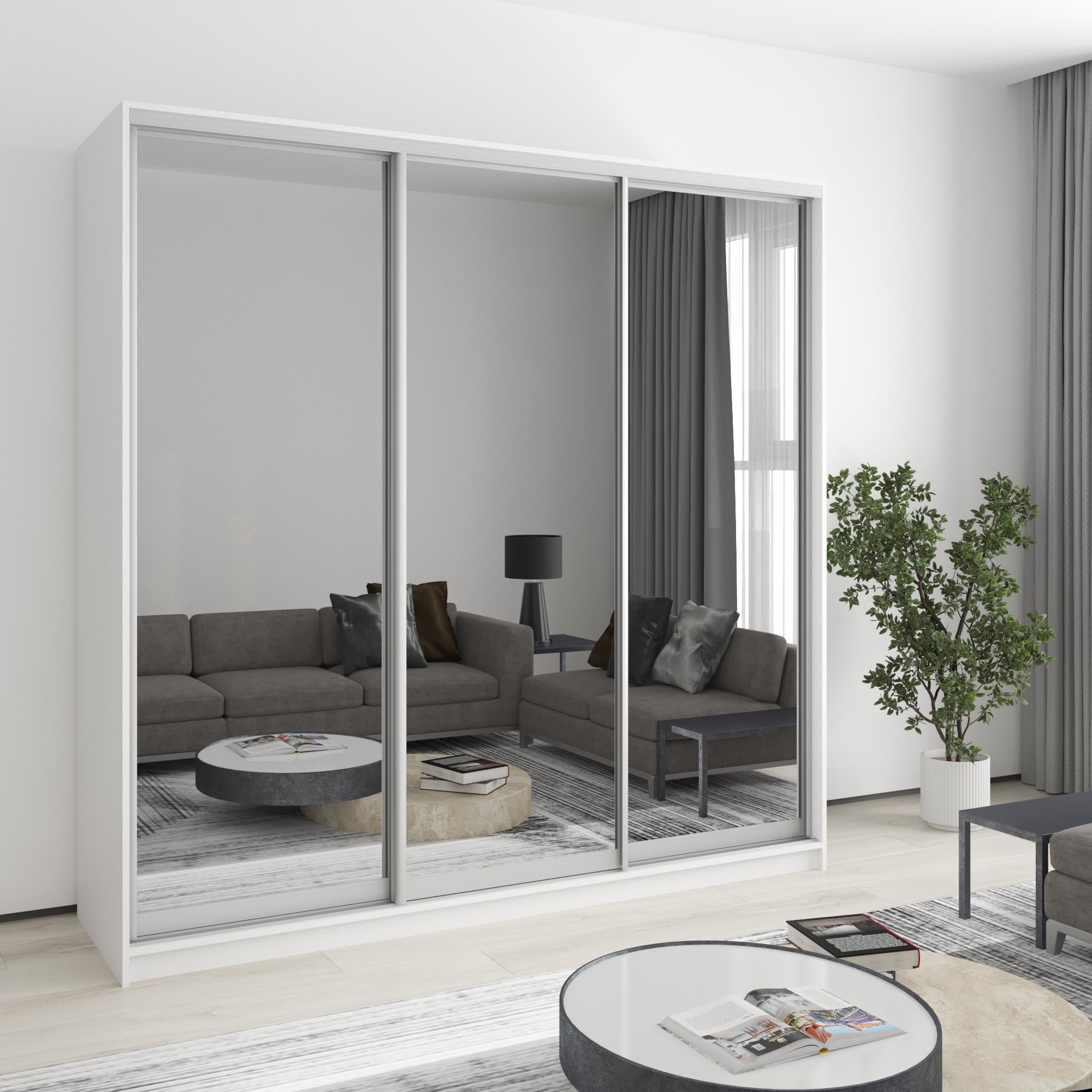 Шкаф-купе трехдверный MebelStar Комбо AL 3 зеркала 210x60x240 см Аляска белый (MBS-1776) Шкаф-купе трехдверный MebelStar Комбо AL 3 зеркала 210x60x240 см Аляска белый (MBS-1776)