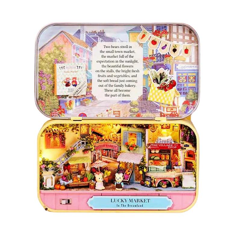 Румбокс DIY Kit Q-008 Lucky Market Box Theatre Dollhouse в металевій скриньці (25984044)
