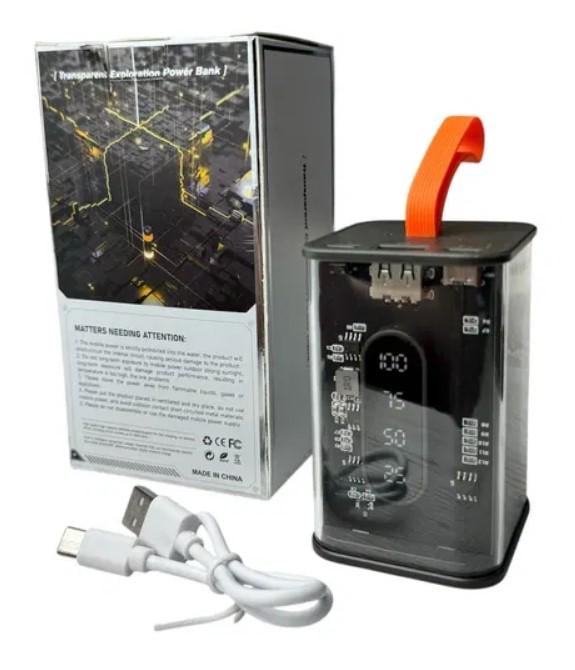 Повербанк з LED-дисплеєм і прозорим дизайном 10000 мАг Чорний (2104618814) - фото 2 Повербанк з LED-дисплеєм і прозорим дизайном 10000 мАг Чорний (2104618814) - фото 2