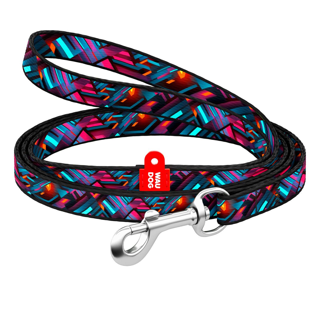 Поводок для кошек и мелких пород нейлоновый собак Waudog Nylon Бесконечные миры XS 122 см 10 мм (369-4058)