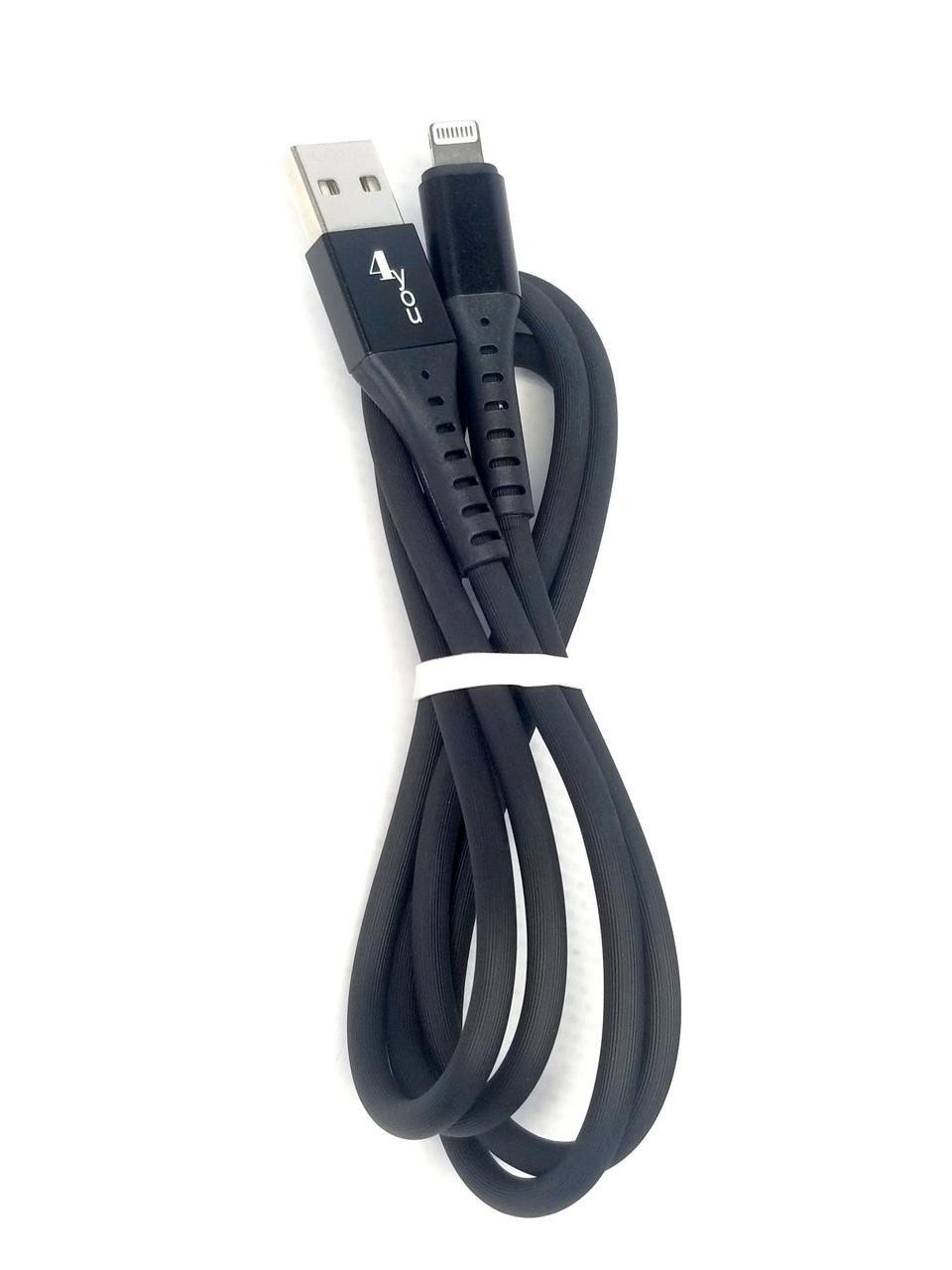 Кабель 4you USB-Lightning Telon 2.1A Черный - фото 2