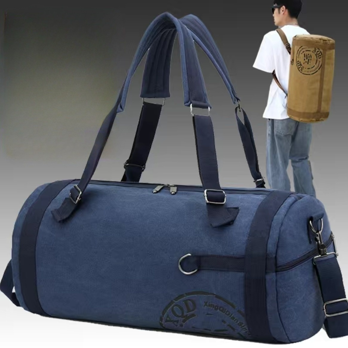 Дорожня сумка через плече тканинна Синій (2034635515) - фото 4 Дорожня сумка через плече тканинна Синій (2034635515) - фото 4