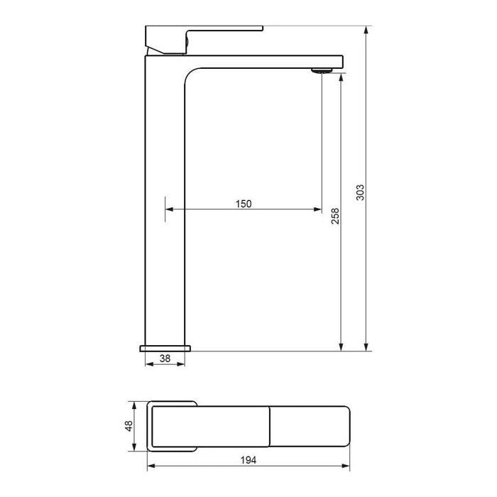 Смеситель для умывальника Damixa Gala 530250300 высокий однорычажный Черный (225448) - фото 4