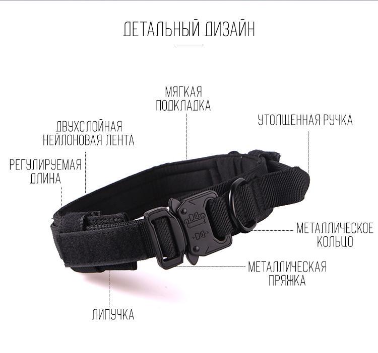 Нашийник з повідцем для собак Harness нейлоновий з металевою пряжкою-фастекс M 38-47 см Чорний (1461774648) - фото 6 Нашийник з повідцем для собак Harness нейлоновий з металевою пряжкою-фастекс M 38-47 см Чорний (1461774648) - фото 6