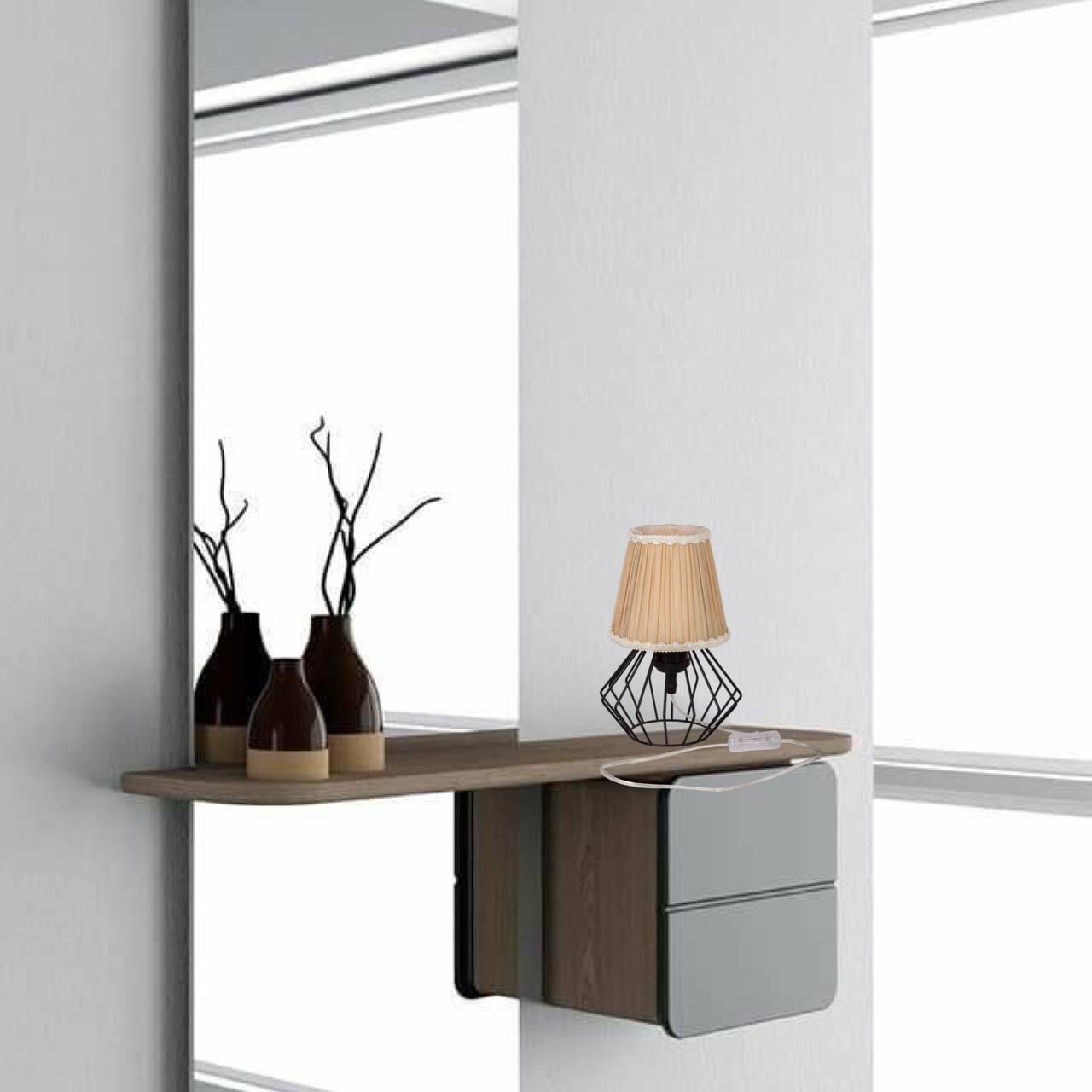 Лампа/нічник настільна з абажуром Коричневий (56-T108F04 BK+IV) - фото 2 Лампа/нічник настільна з абажуром Коричневий (56-T108F04 BK+IV) - фото 2