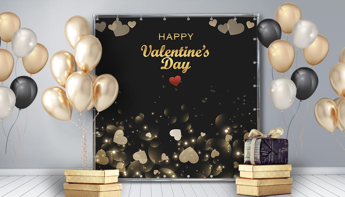 Фотозона с сердцами 2,5х2м (70280/3)