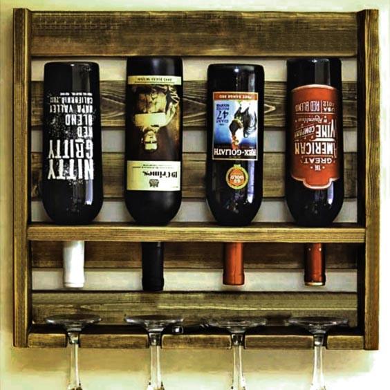 Полка для вина настенная из дерева Хакода Мускат (ПНК-027507)