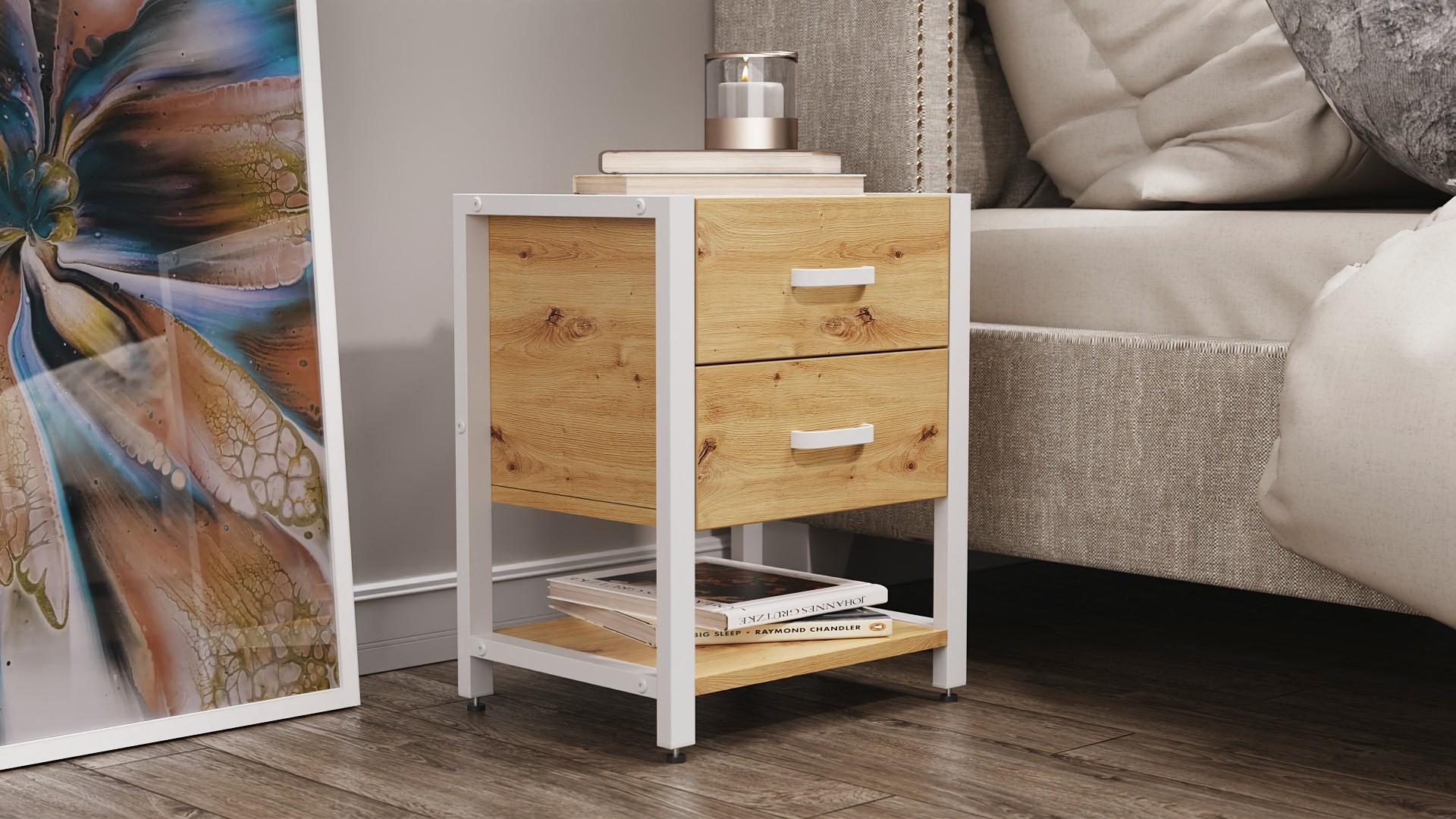Тумба универсальная Ferrum-decor Вивьен ДСП 16 мм 2/1 50x41x40 белый/Дуб Артизан (FRD-106868)