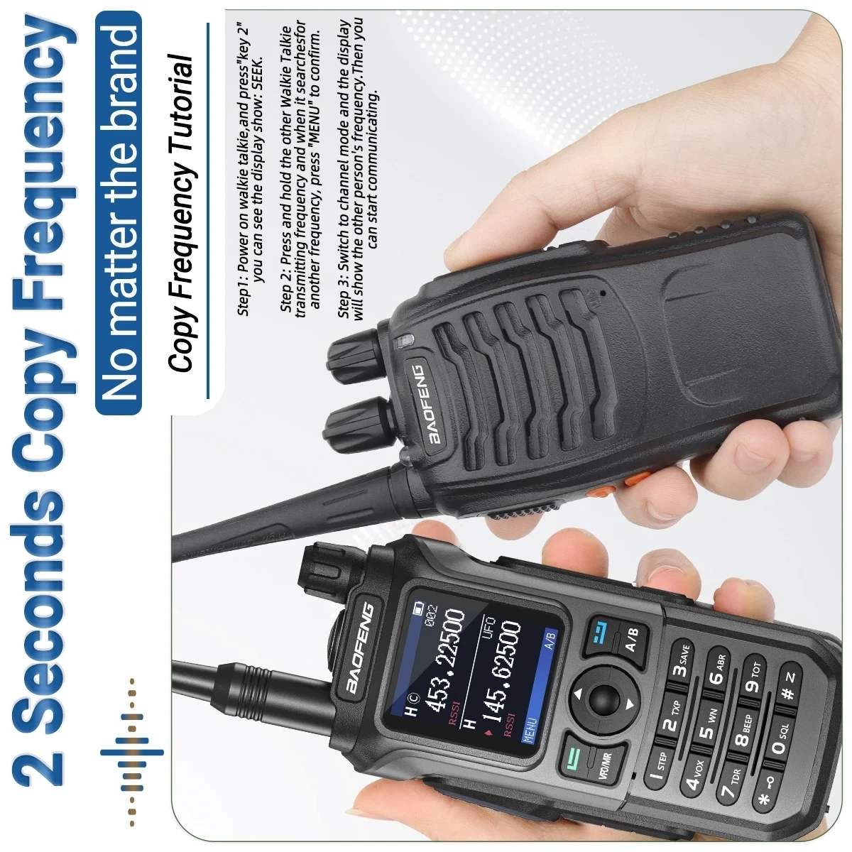 Рація Baofeng UV-21 PRO V2 заряджання type-C до 20 км Grey - фото 6