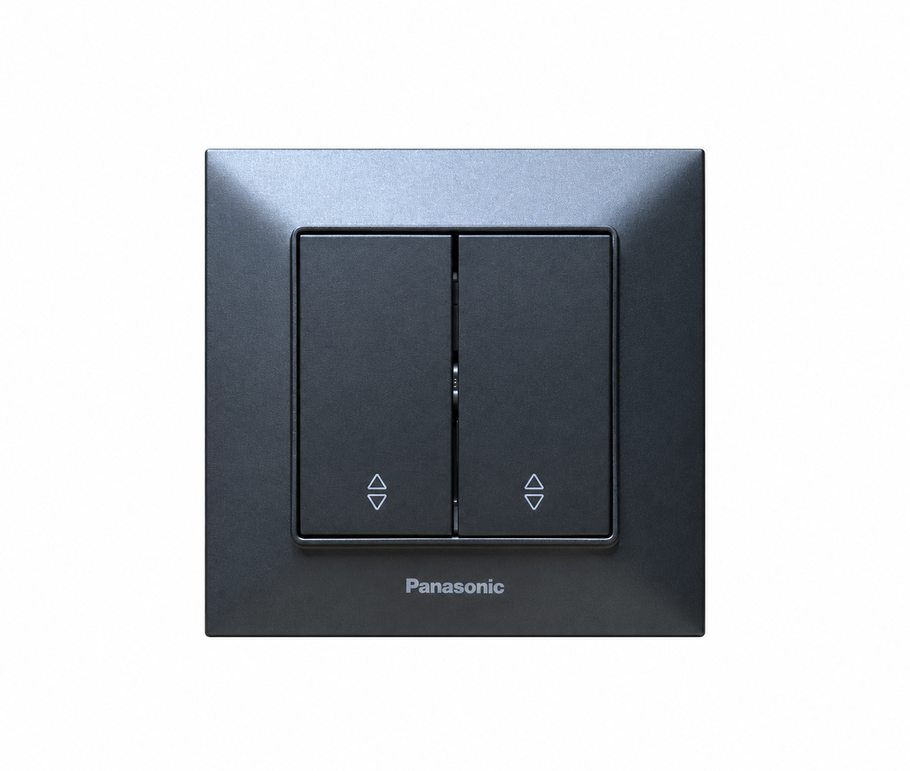 Выключатель двухклавишный проходной Panasonic Arkedia Slim Дымчатый (GD_WNTC00112DG-UA)
