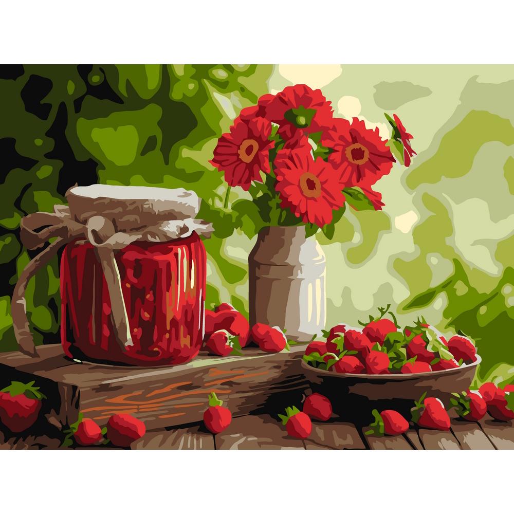 Картина по номерам Ideyka Клубничное варенье 30x40 см Разноцветный (PM-194-K-1355)
