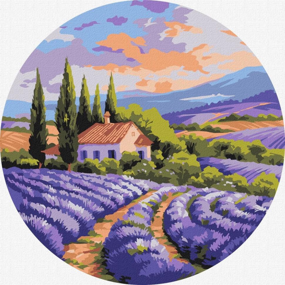 Картина по номерам Ideyka Домик в поле d 26 см (KHO-R1160)