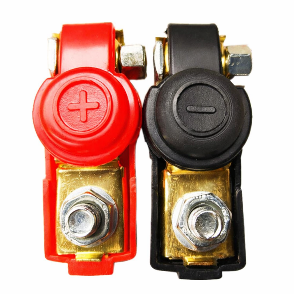 Клеммы для аккумулятора медные европейского типа с защитными колпачками пара (2893209050)