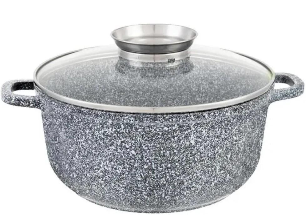 Котел Unique UN-5215 с антипригарным мраморным покрытием 22 см 3,2 л Серый (2104619407)