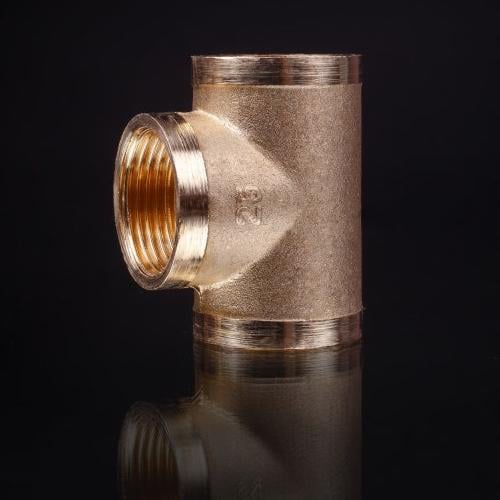 Тройник проходной Lexline К.0218-В 1" ВВВ усиленный латунь - фото 3 Тройник проходной Lexline К.0218-В 1" ВВВ усиленный латунь - фото 3