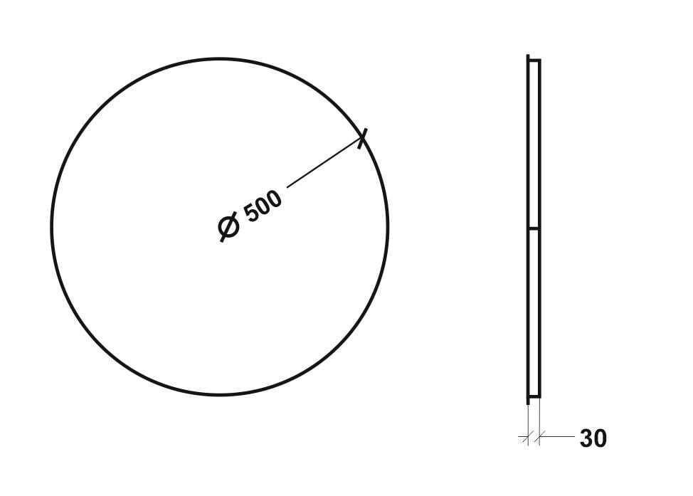 Зеркало с LED подсветкой Ифа Лайт круглое 500 мм (IFA lite 1-500) - фото 5
