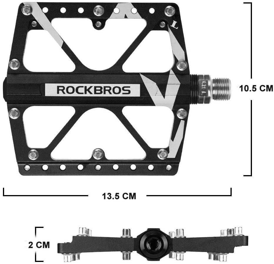 Педали алюминиевые ROCKBROS RB-2017-12A на 3-х промышленных подшипниках Черный (1029) - фото 6