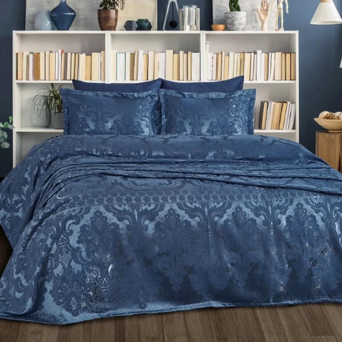 Покривало жакард з наволочками Dantela Vita Armada євро Синій (svt-2000022345620) - фото 2