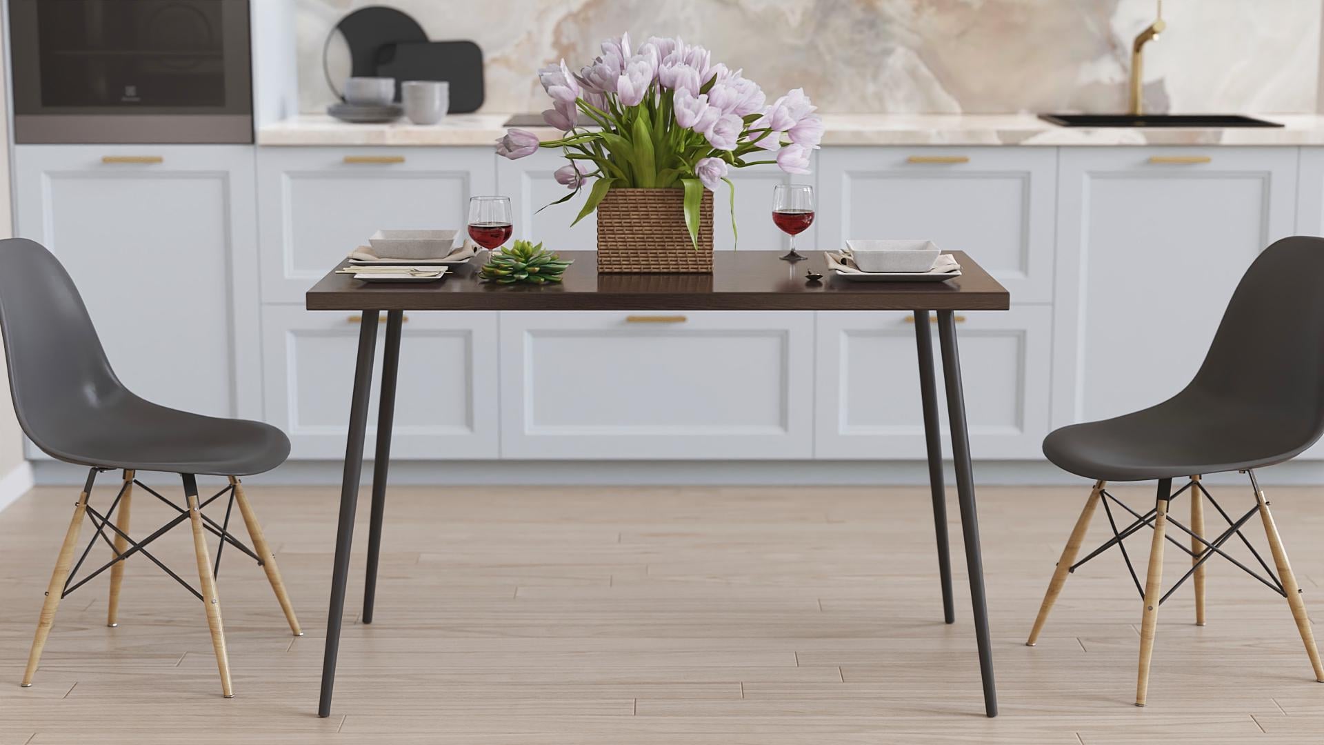 Обеденный стол Ferrum-decor Марсель 30 металл/ДСП 32 мм 75x120x60 см Черный/Венге Магия (FRD-106737)