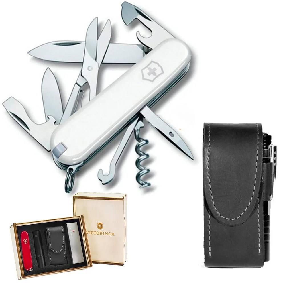 Комплект нож швейцарский Victorinox Climber 1.3703.7/чехол с фонариком