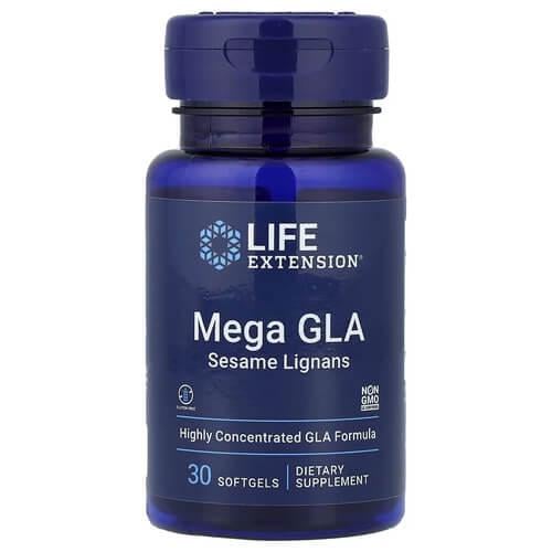 Жирные кислоты Life Extension Mega GLA Sesame Lignans 30 Softgels (LEX-22183)