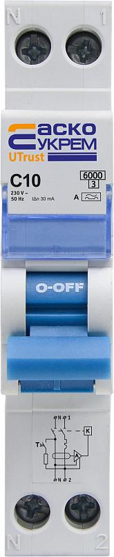 Дифференциальный выключатель АСКО-Укрем UTrust 1P+N 10А 30мА С тип А (A0010210152) Дифференциальный выключатель АСКО-Укрем UTrust 1P+N 10А 30мА С тип А (A0010210152)