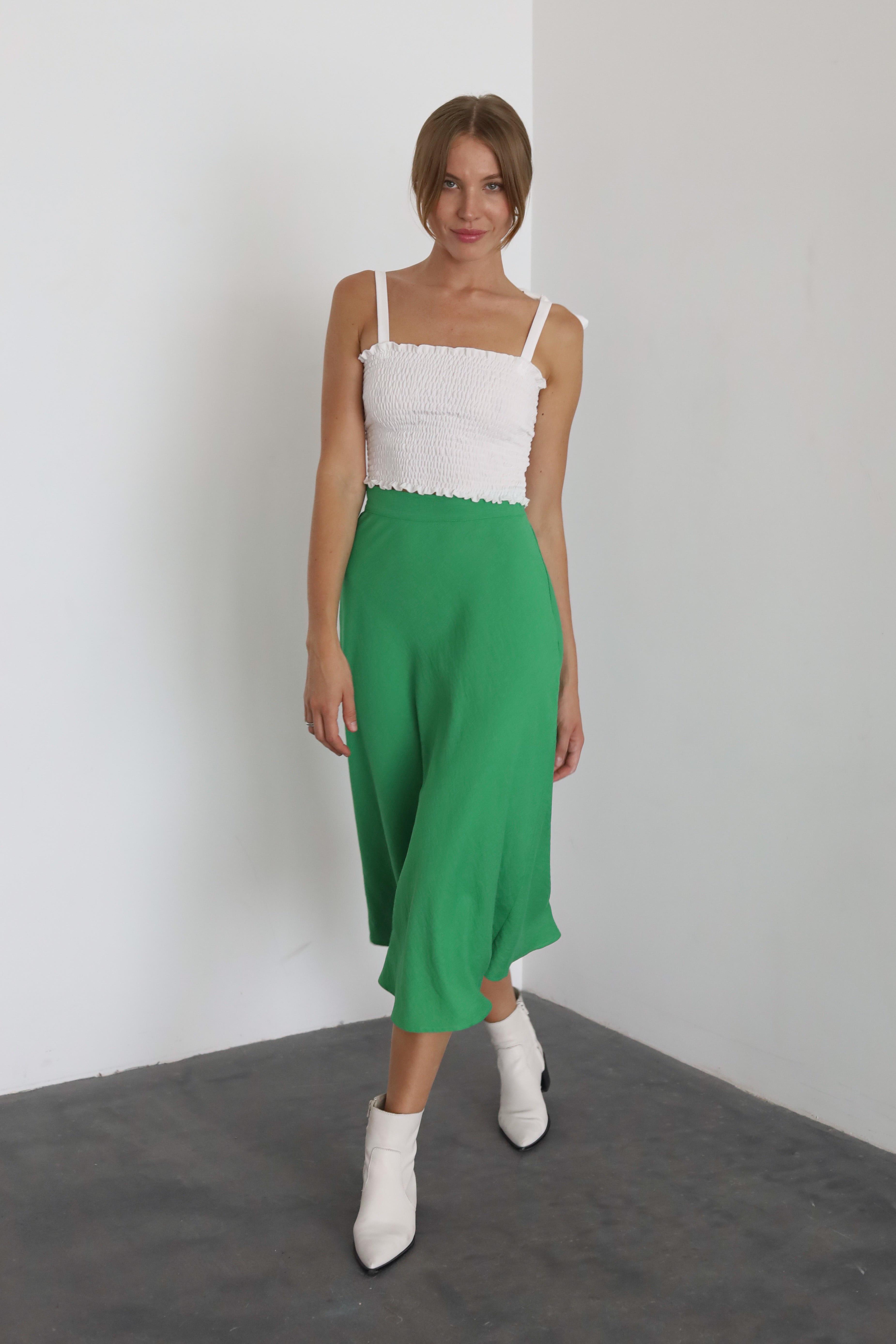 Спідниця-трапеція міді Дика Спідниця XS Зелений (3027) - фото 5 Спідниця-трапеція міді Дика Спідниця XS Зелений (3027) - фото 5