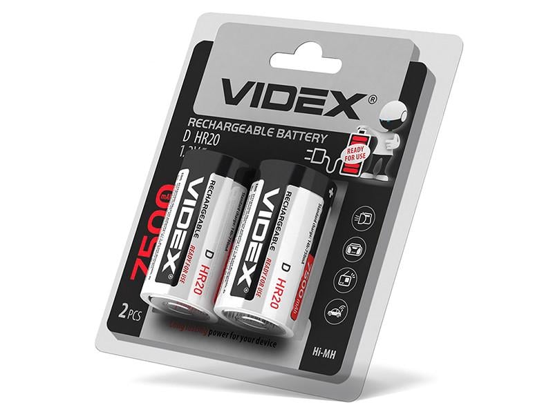 Аккумулятор Videx HR20/D double Blister 7500 mAh 2 шт. (8471)