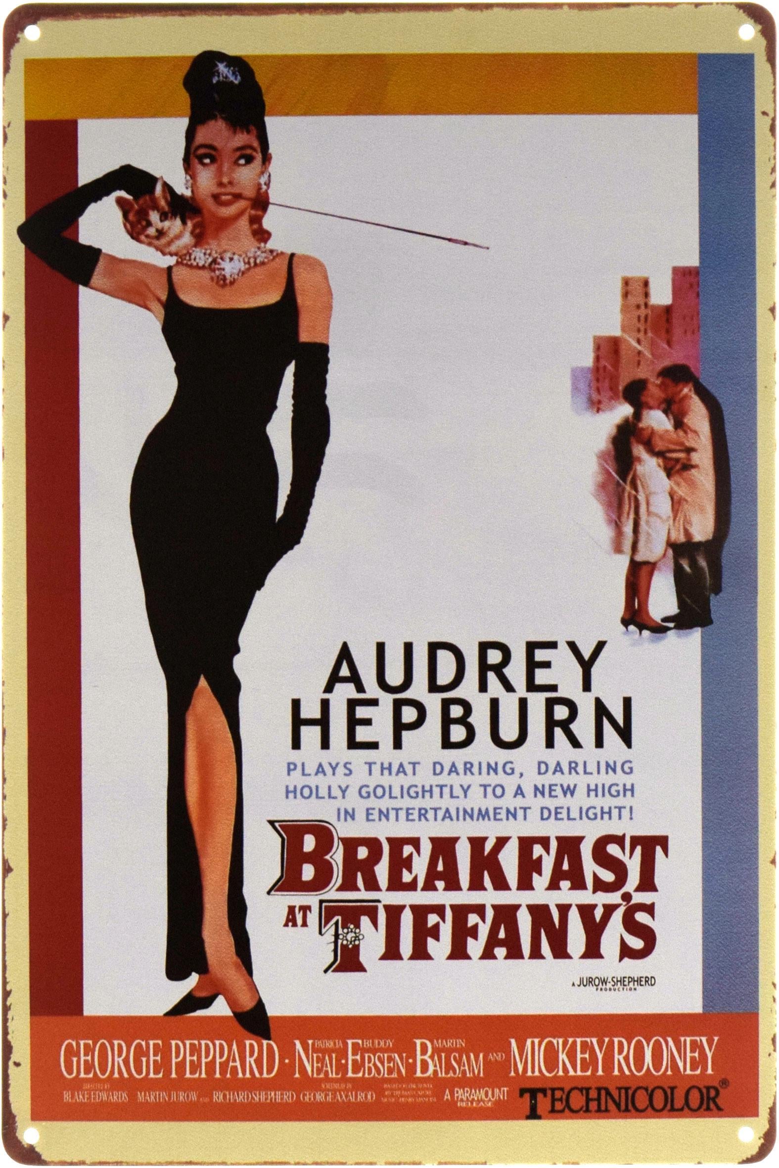 Табличка металева Сніданок У Тіффані Одрі Хепберн/Breakfast At Tiffany's Audrey Hepburn 20x30 см