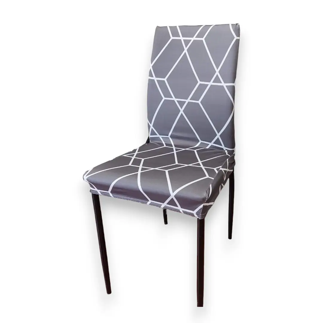 Чехол для стула Ромбы универсальный натяжной со спинкой Серый (2190205545) Чехол для стула Ромбы универсальный натяжной со спинкой Серый (2190205545)