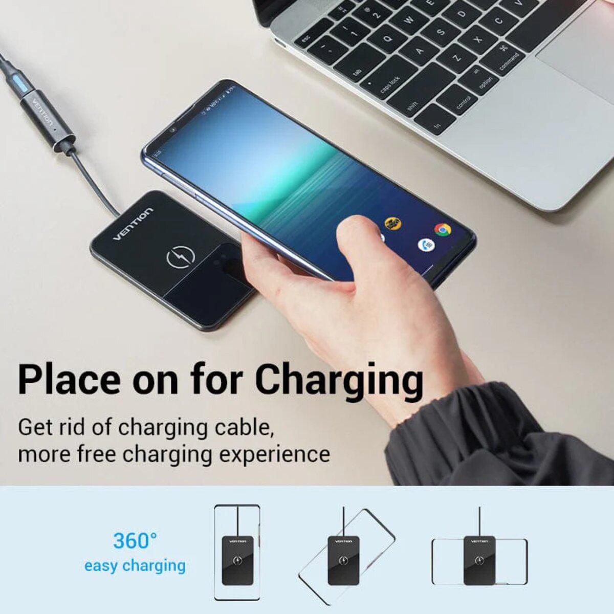 Зарядное устройство для телефонов беспроводное Vention Wireless Charger 15W Ultra thin MirroredSurface Type 0,05 м Black (FGBBAG) - фото 6 Зарядное устройство для телефонов беспроводное Vention Wireless Charger 15W Ultra thin MirroredSurface Type 0,05 м Black (FGBBAG) - фото 6