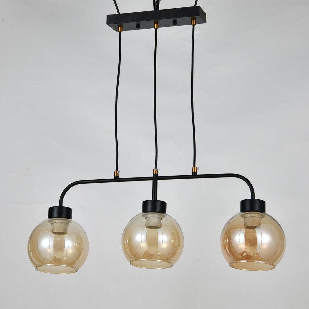 Люстра Sirius на три стеклянных плафона под лампу Е27 Черный (L0035-3 BK)