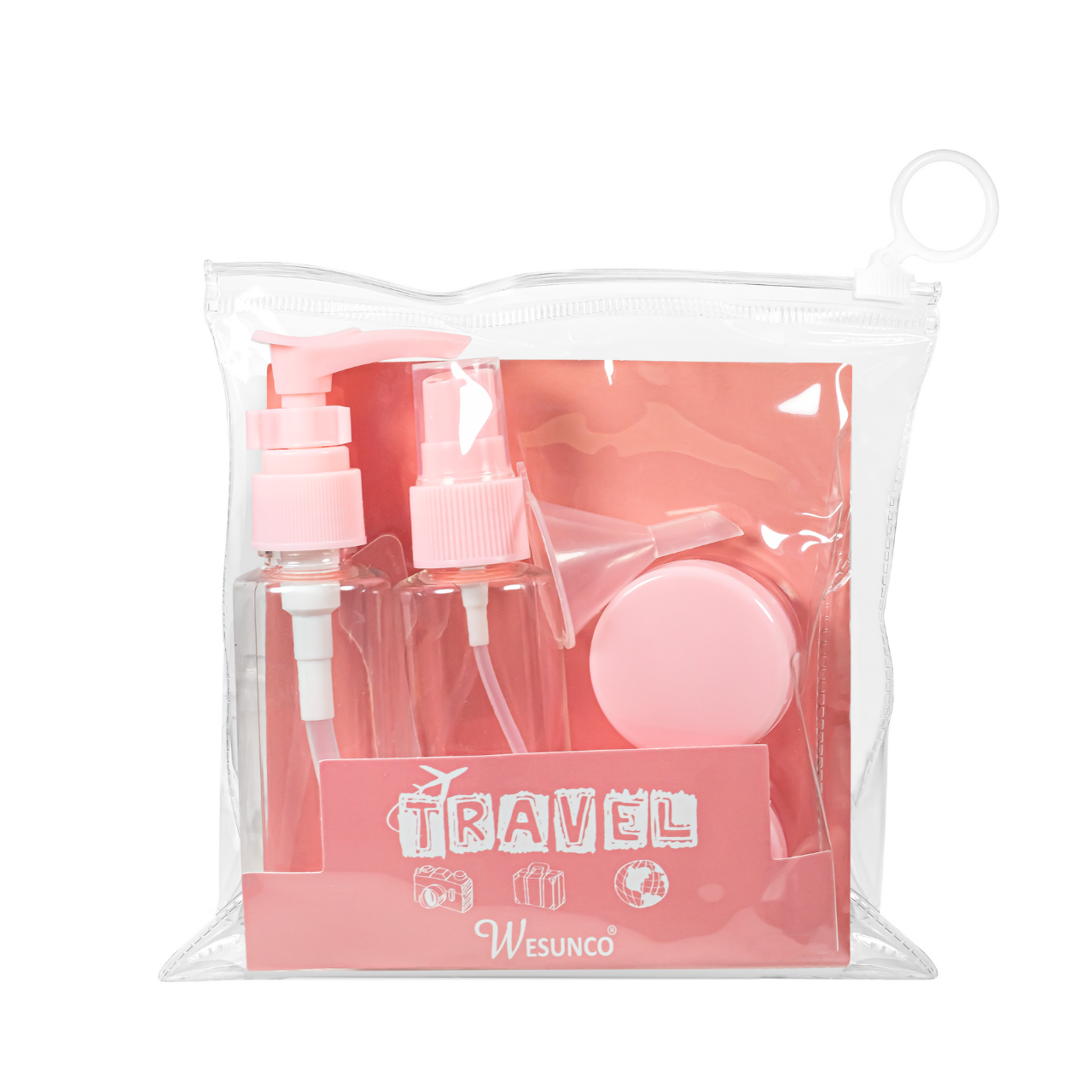 Набір дорожній ємностей для косметики WH Travel Bottles Set 4 шт. Рожевий (13348204)