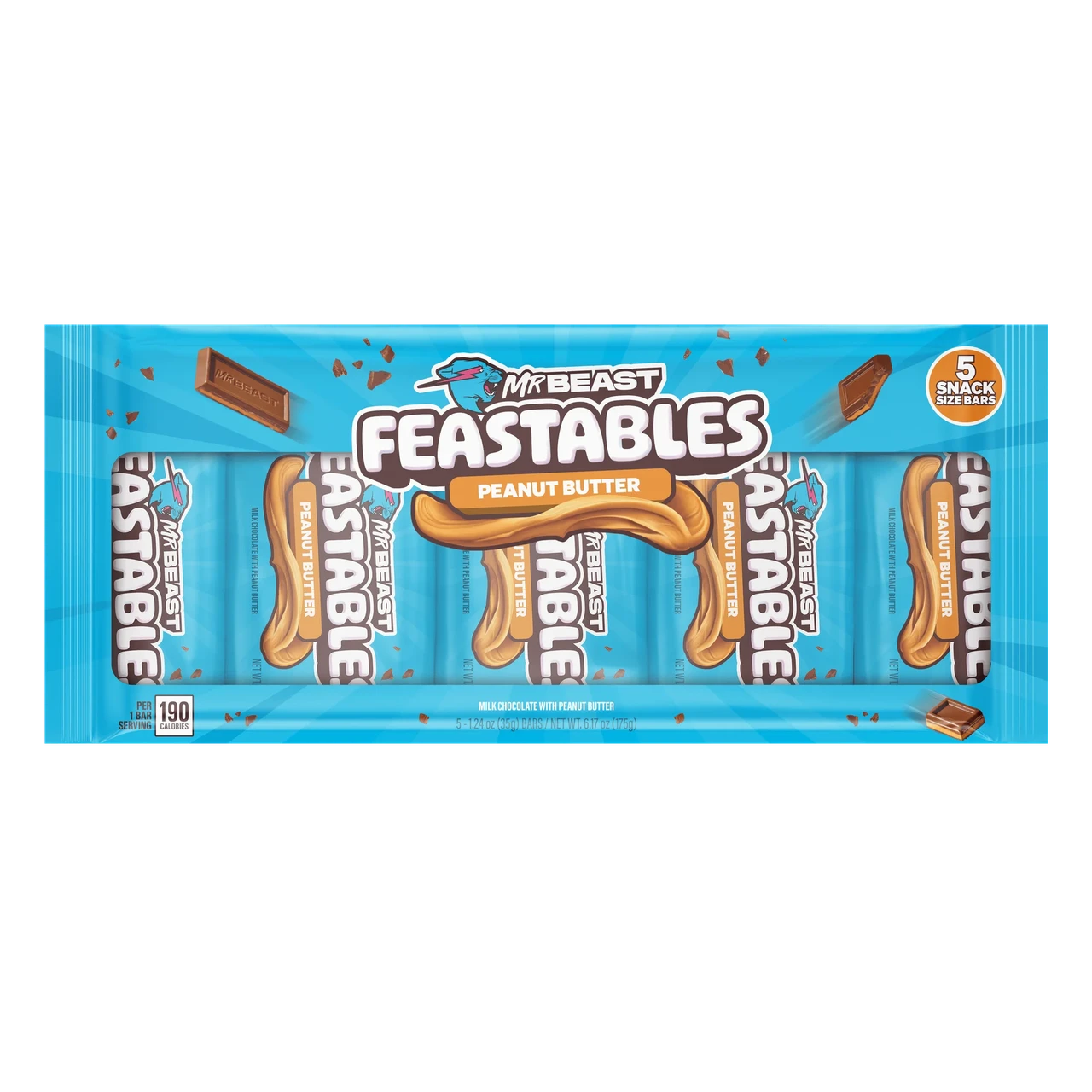 Набор шоколада Feastables MrBeast Peanut Butter Milk Chocolate Bar 5х35 г (2347808465)
